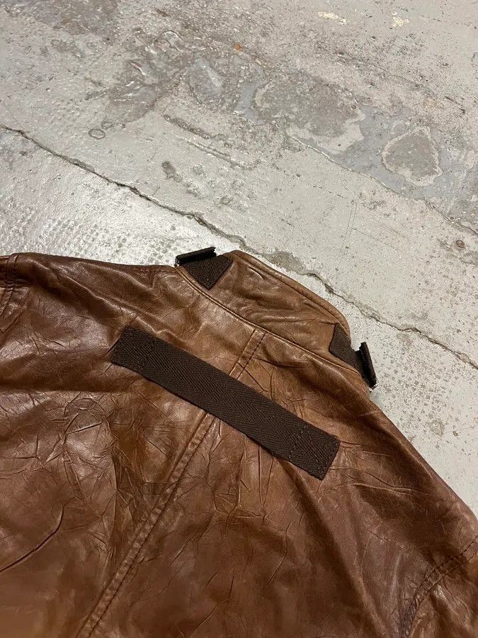 Dolce & Gabbana SS2004 Dolce & Gabbana Brown Multi-Zip Biker Leather Jacket Size US XS / EU 42 / 0 - 9 Thumbnail
