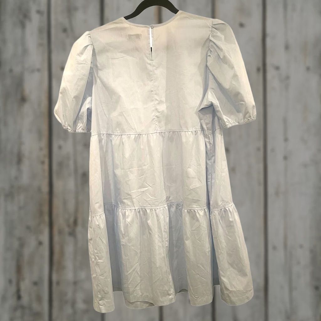 Express NWT Express Light Blue Puffy Short Sleeve Tiered Dress - Size Large Size 36" / US 14 / IT 50 - 1 Thumbnail