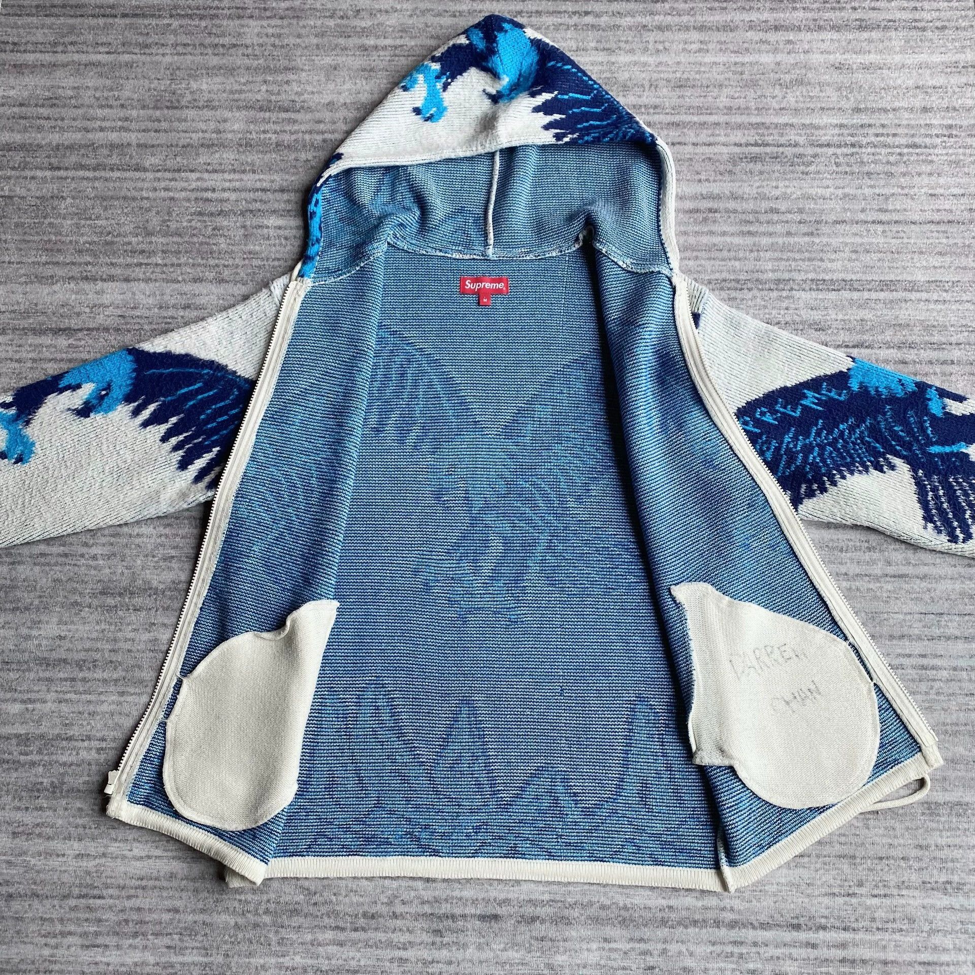 Supreme Supreme Eagle Hooded Zip Knit Cardigan 16FW M Size US M / EU 48-50 / 2 - 3 Thumbnail