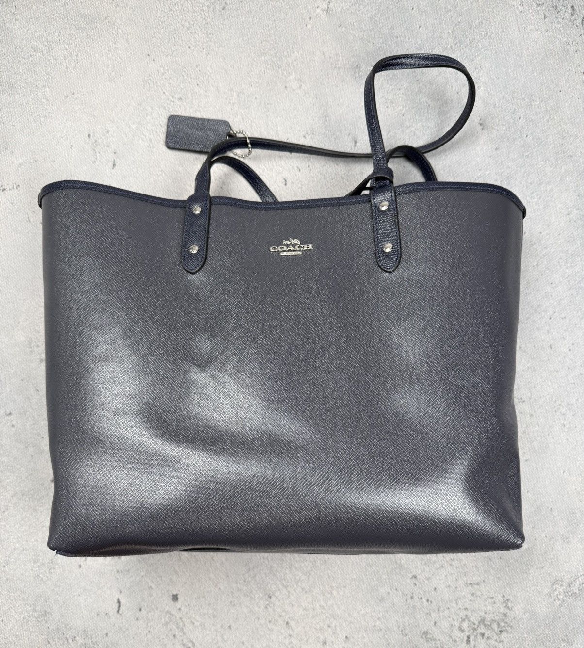 Coach Coach Reversible Navy Print City Tote Bag Leather Pouch y2k Size ONE SIZE - 4 Thumbnail