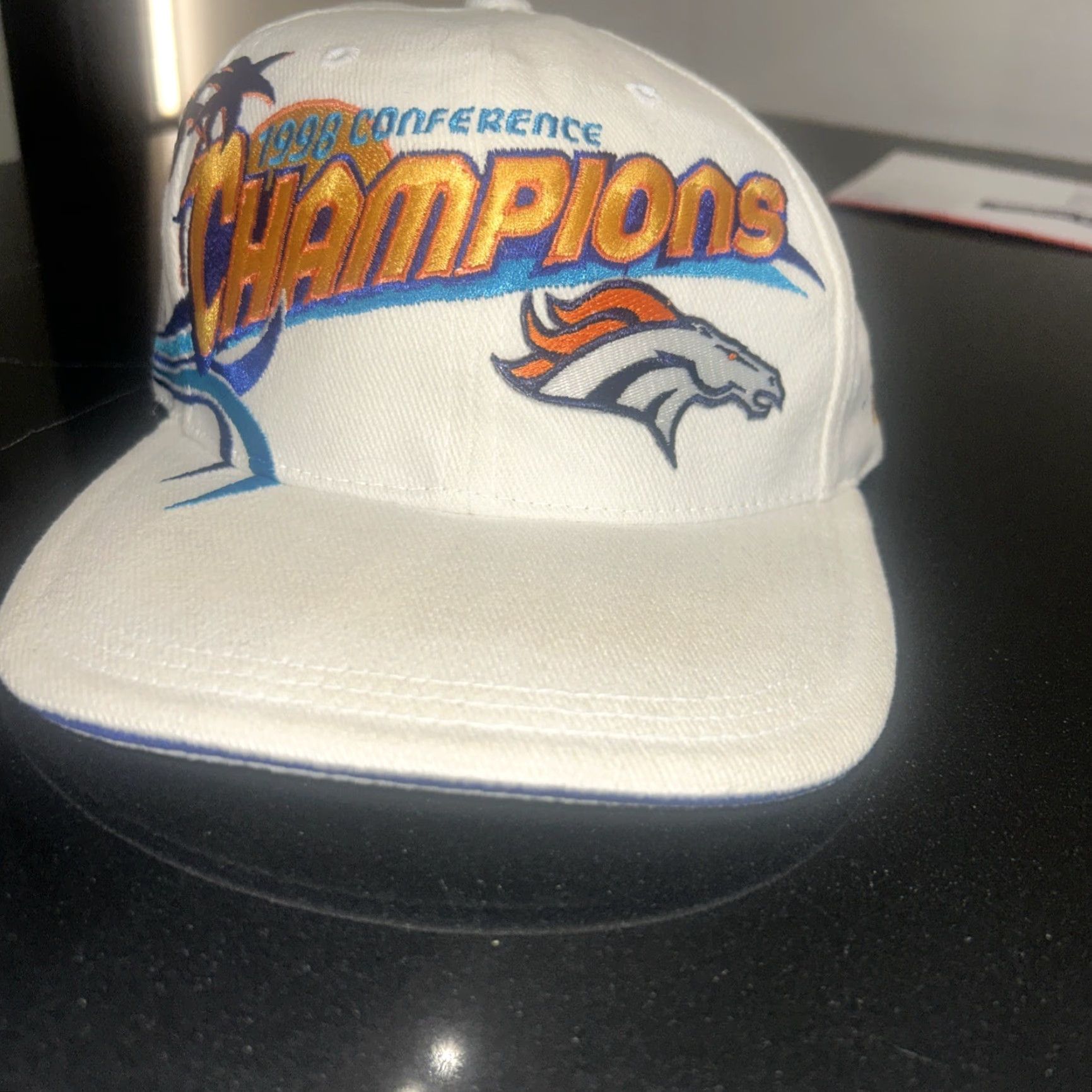 Sports Specialties VINTAGE Sports Specialties Pro Line Denver Broncos Conference Champions Cap 1998 Baseball Cap Unisex Adults Adjustable White 90s NFL Logo Featured Size ONE SIZE - 2 Thumbnail