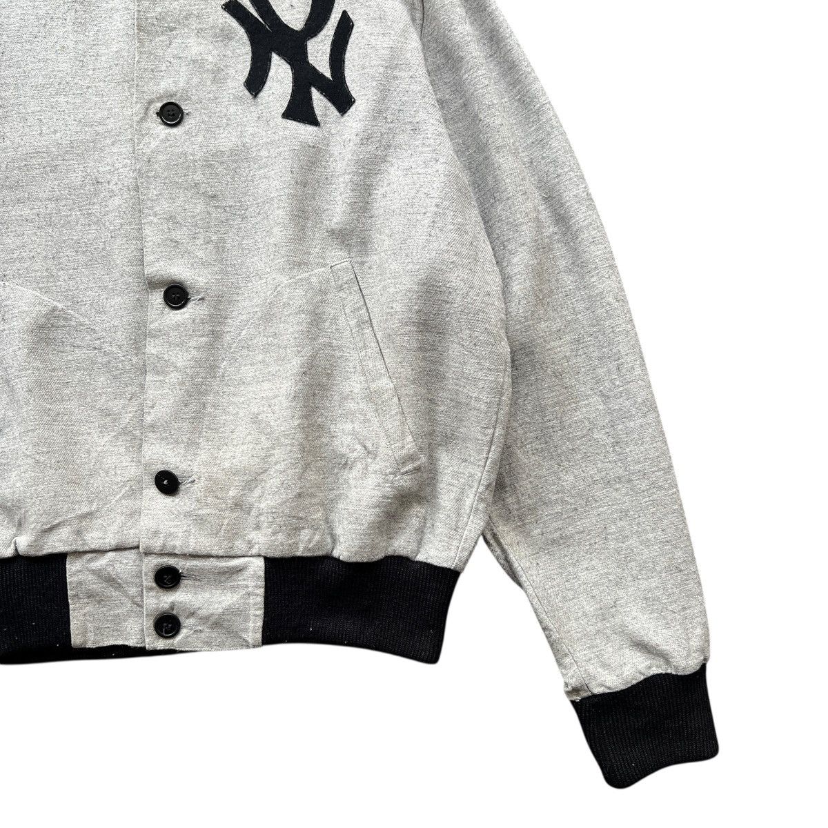 New York Yankees Vintage 80s 90s New York Yankees Empire Button Bomber Jacket Size US L / EU 52-54 / 3 - 8 Thumbnail