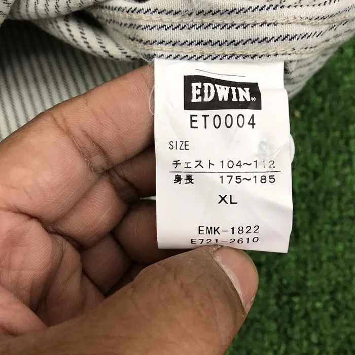 Edwin × Japanese Brand (SY0227) VTG EDWIN HICKORY STRIPE WORKWEAR SHIRT Size US XL / EU 56 / 4 - 7 Thumbnail