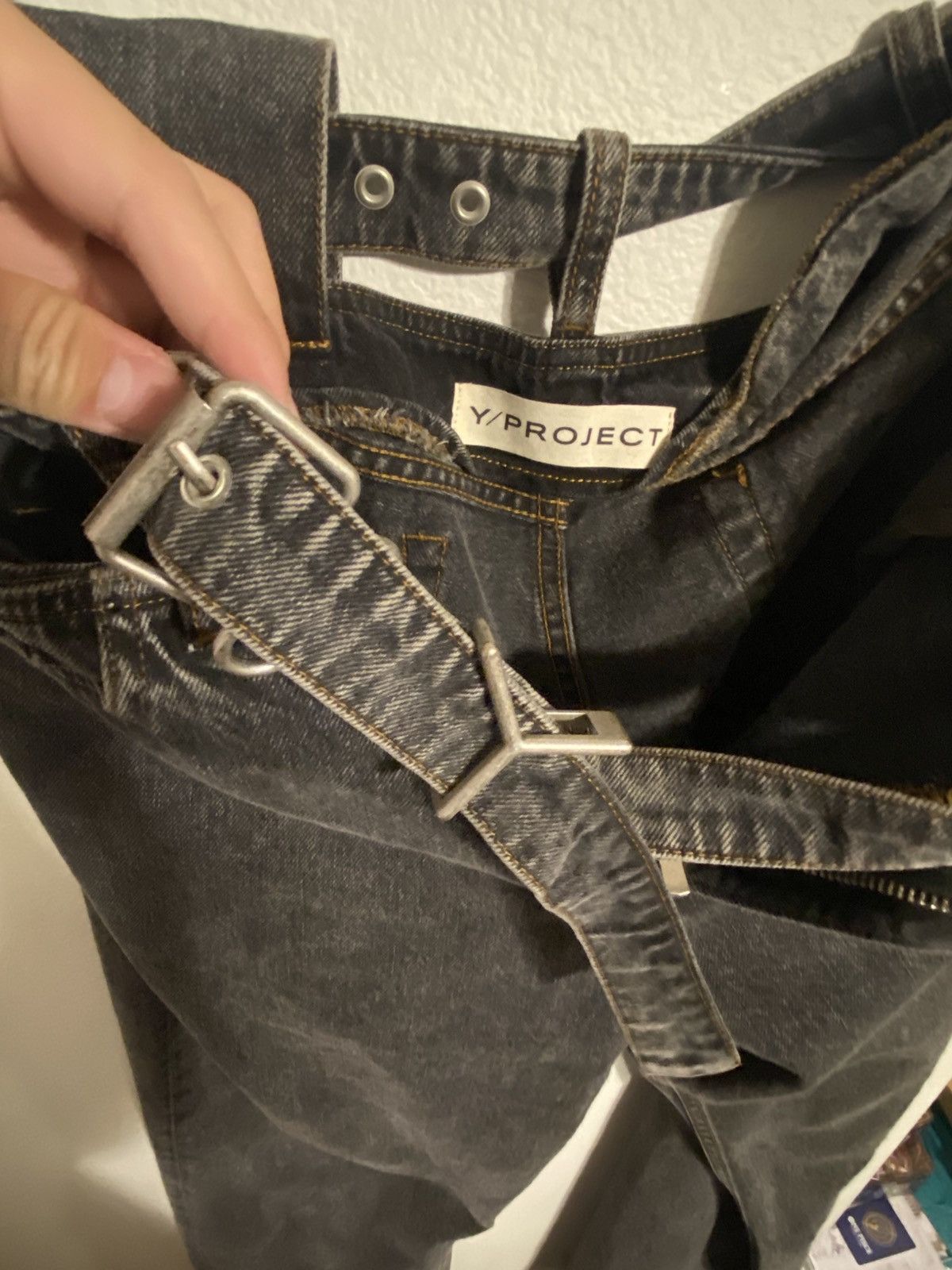 Y/Project Black Y Belt Jeans Size US 30 / EU 46 - 3 Thumbnail