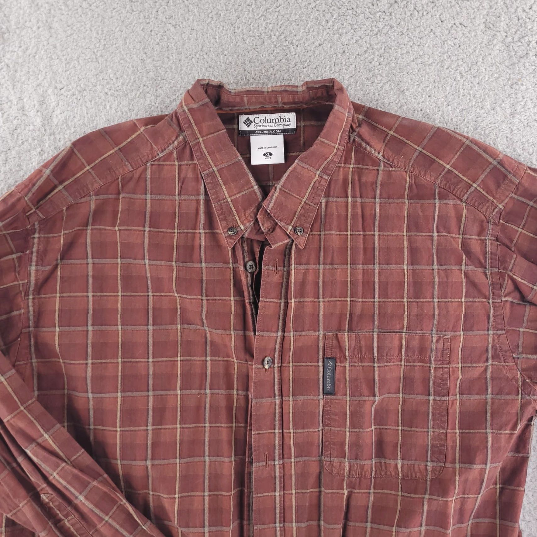 Vintage Columbia Shirt Mens XL Red Check Long Sleeve Button-Up Casual Work Size US XL / EU 56 / 4 - 3 Thumbnail