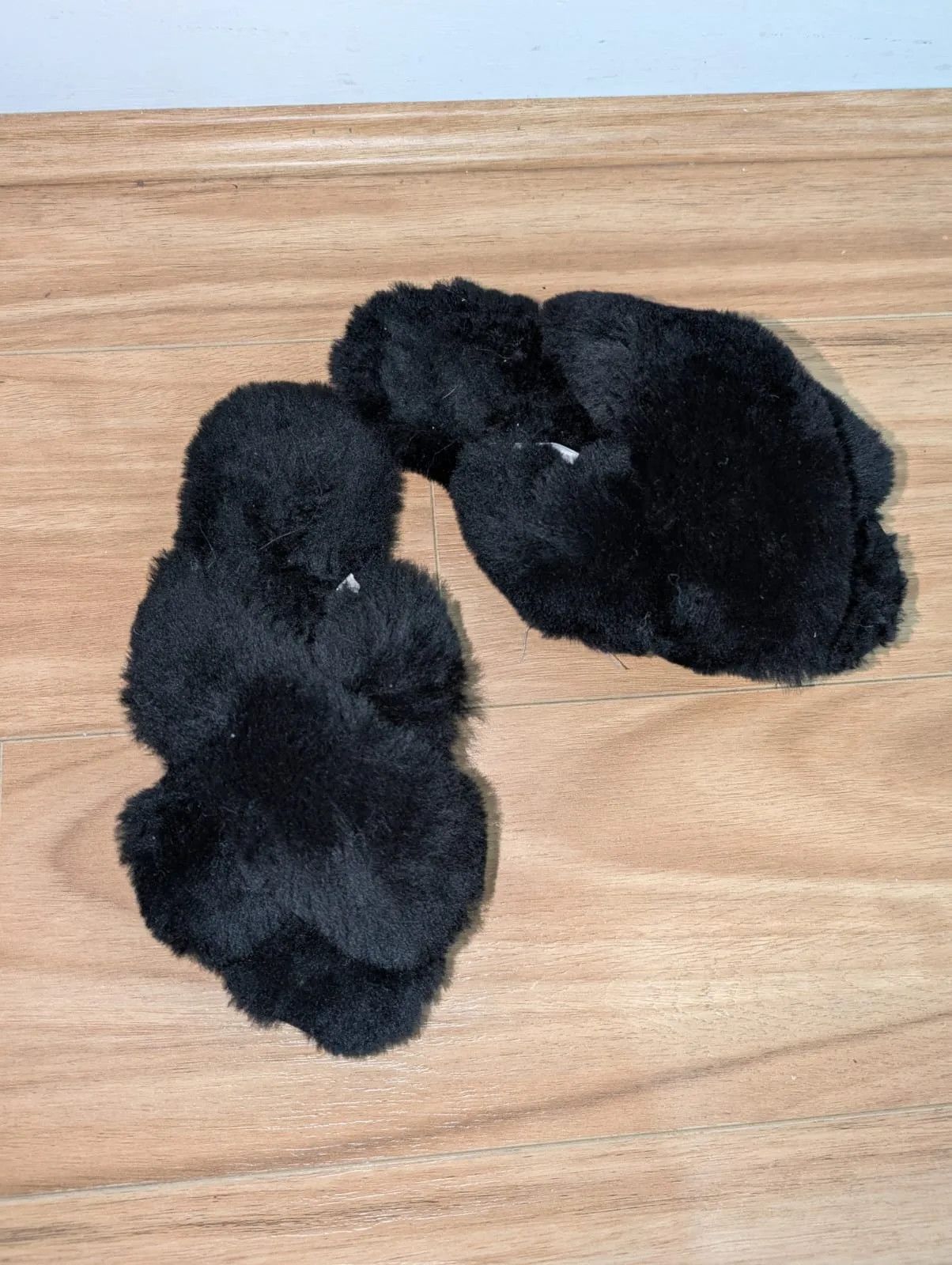Other Women's Black Faux Fur Cross-Strap Open Toe Slide Slippers Size US 8 / IT 38 - 2 Thumbnail
