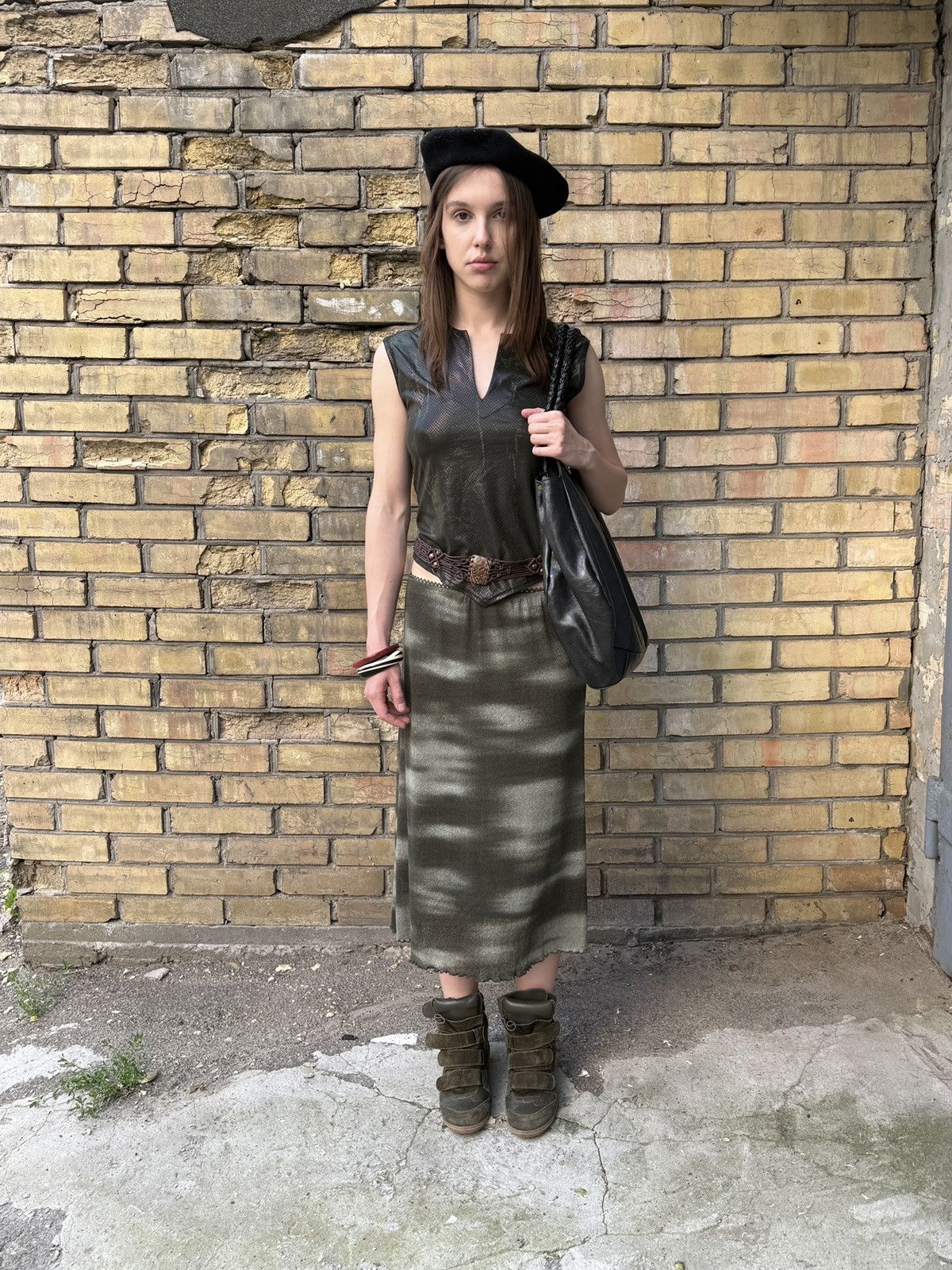 Japanese Brand × Vintage Vintage Japanese X-Mail Printed Mesh Skirt Size 26" / US 2 / IT 38 - 2 Thumbnail