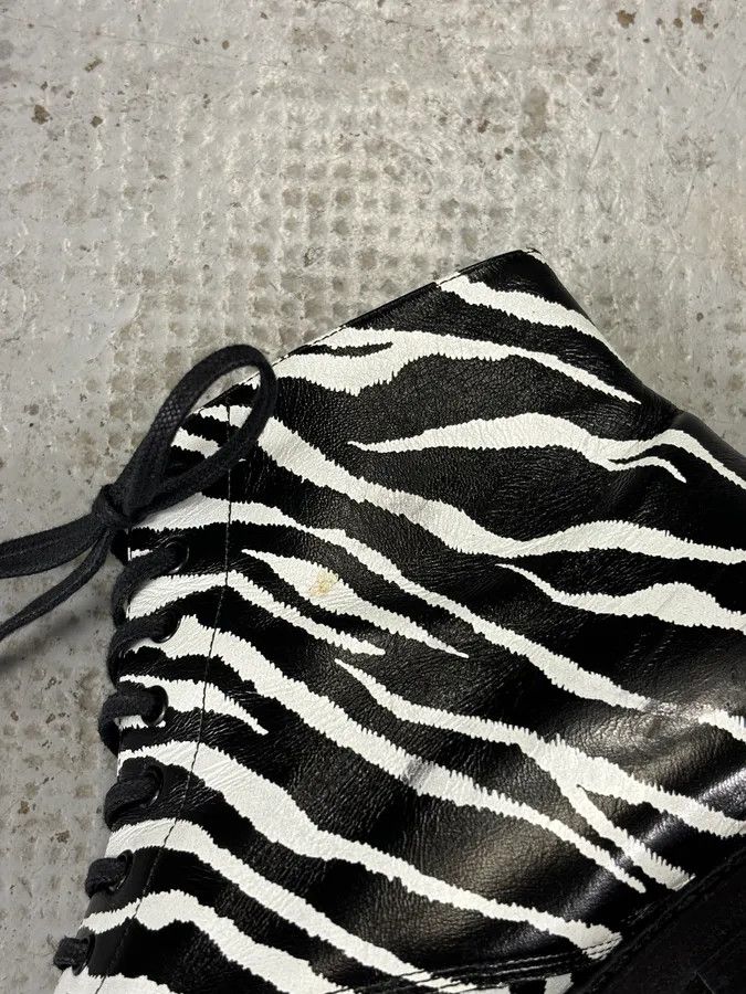 Saint Laurent Paris SS2014 Saint Laurent Black Zebra Leather Boots by Hedi Slimane Size US 8 / EU 41 - 11 Thumbnail