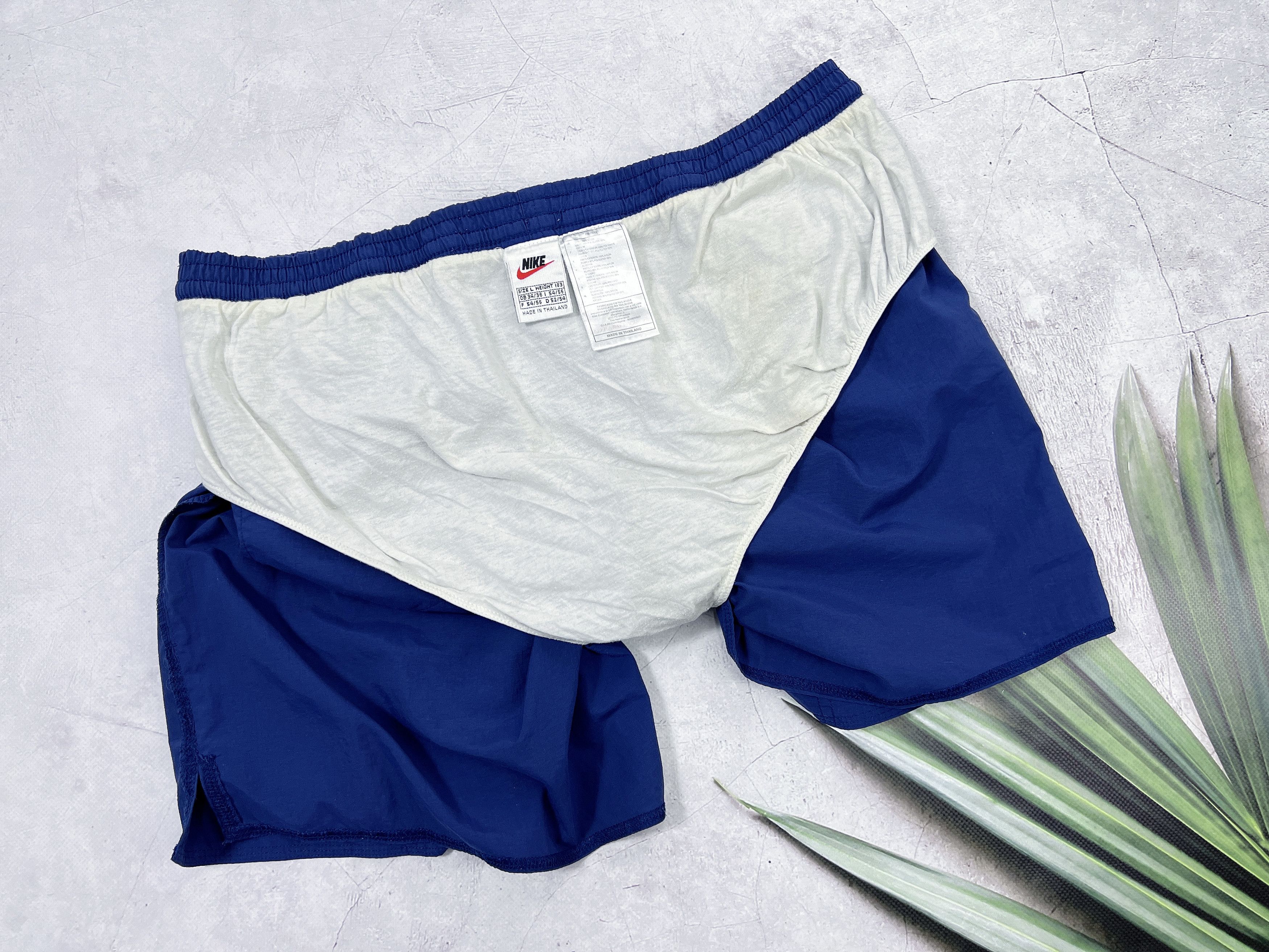 Nike × Vintage Vintage Nike Shorts Swoosh Logo Dark Blue Size US 36 / EU 52 - 8 Thumbnail