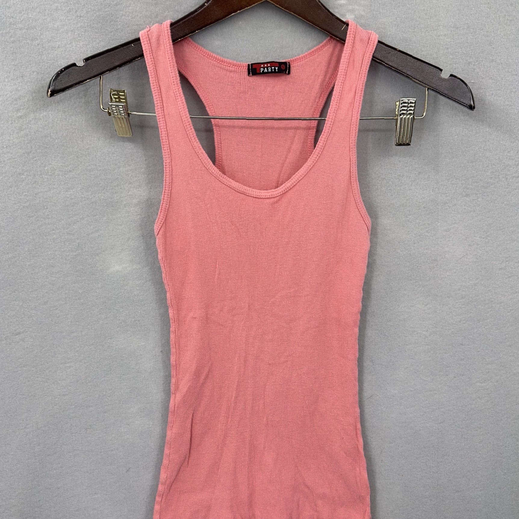 Vintage Vintage T Party Womens Tank Top S Pink Cotton Sleeveless Scoop Neck Casual Size S / US 4 / IT 40 - 3 Thumbnail