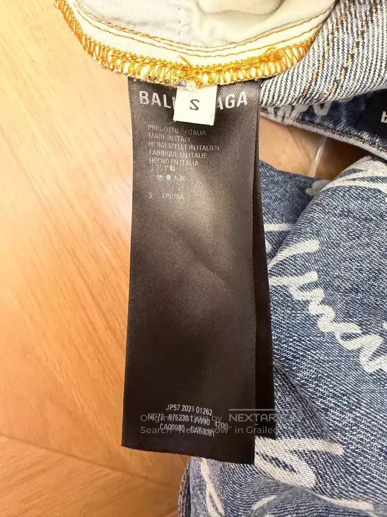 Balenciaga Balenciaga size S Logo Printed Button Loose Mid Waist Stra Size US 27 - 5 Thumbnail