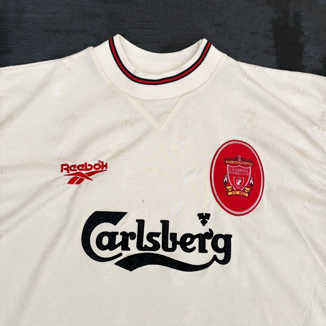 Reebok Liverpool FC 1996 1997 90s Vintage Reebok Away Rare Jersey Size US L / EU 52-54 / 3 - 2 Thumbnail