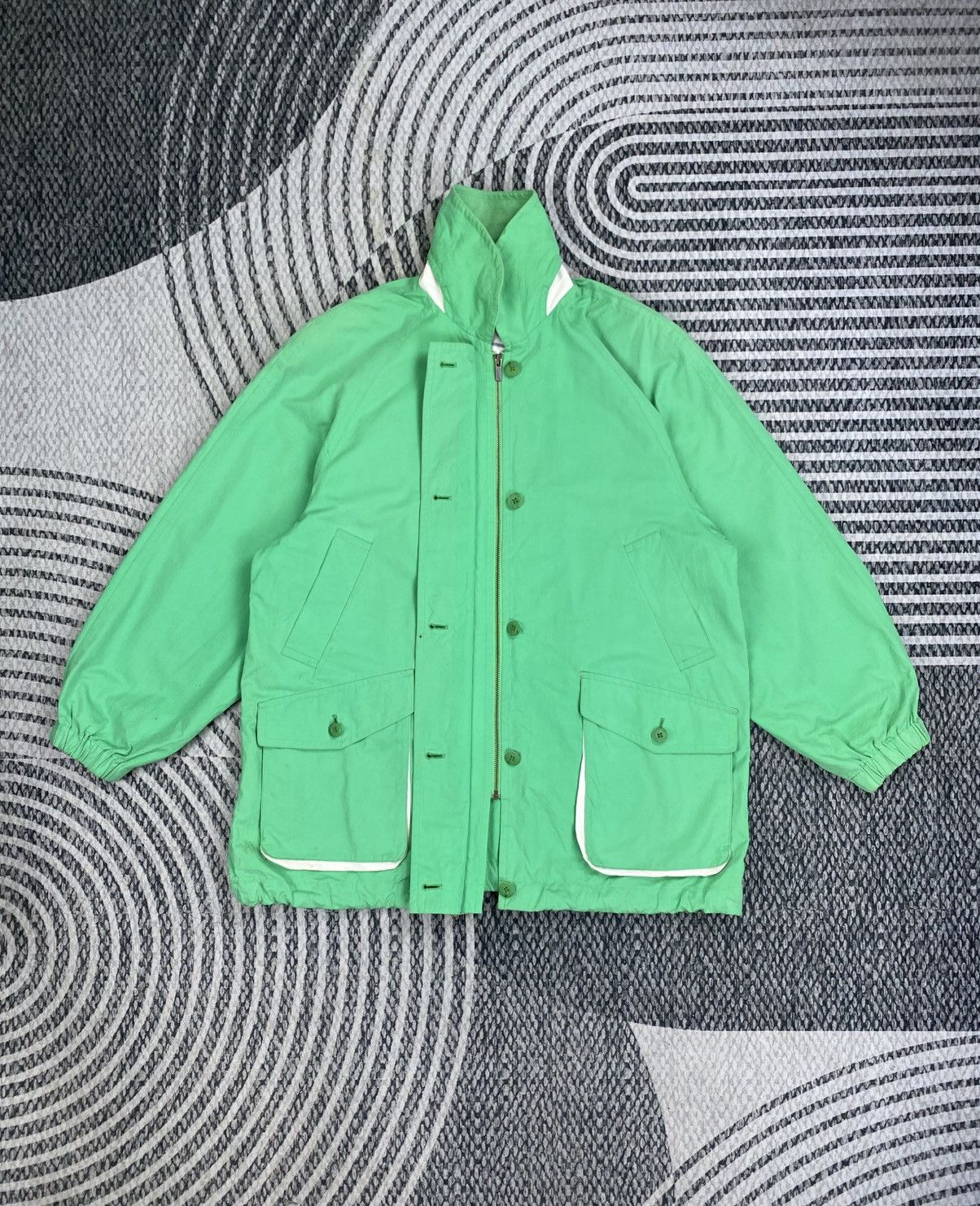 Burberry Vintage 80s Burberry Fog Green Zipper Jacket Size US L / EU 52-54 / 3 - 5 Thumbnail