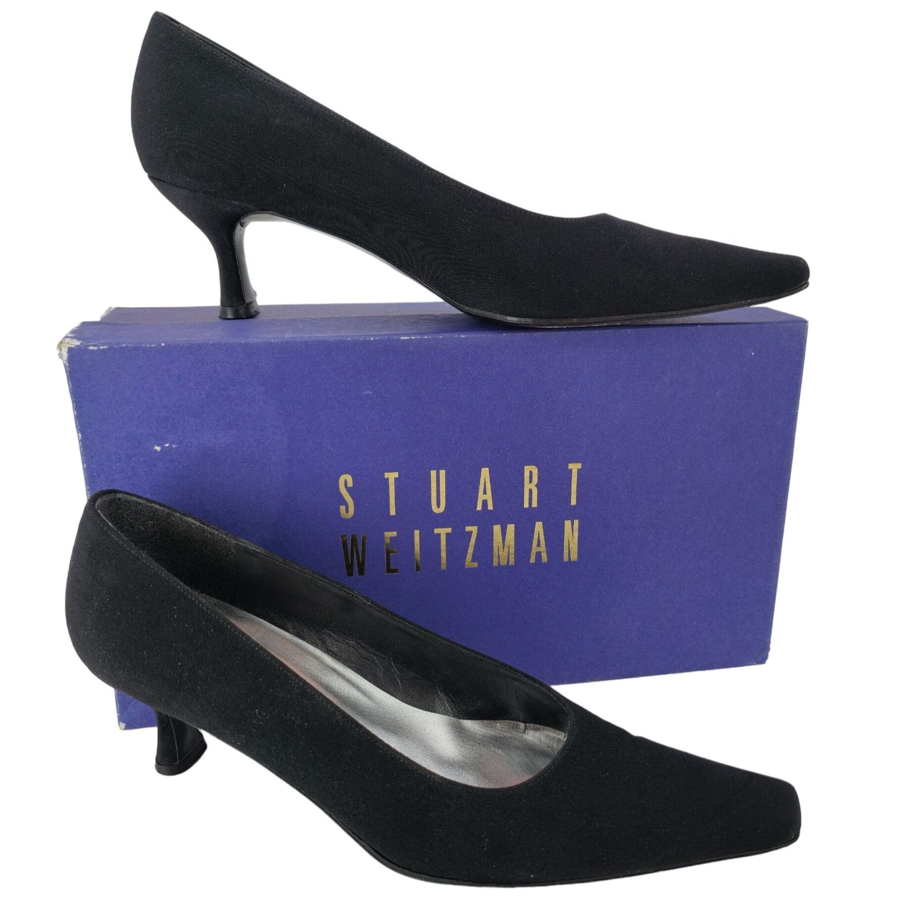 Stuart Weitzman Stuart Weitzman Black Plissé Fabric Formal Pumps Womens 8.5A Size US 8.5 / IT 38.5 - 1 Thumbnail