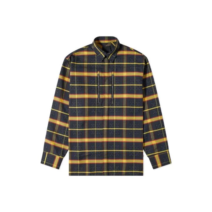 Givenchy Givenchy SS22 Color Block Check Long Sleeve Shirt Size US M / EU 48-50 / 2 - 1 Thumbnail