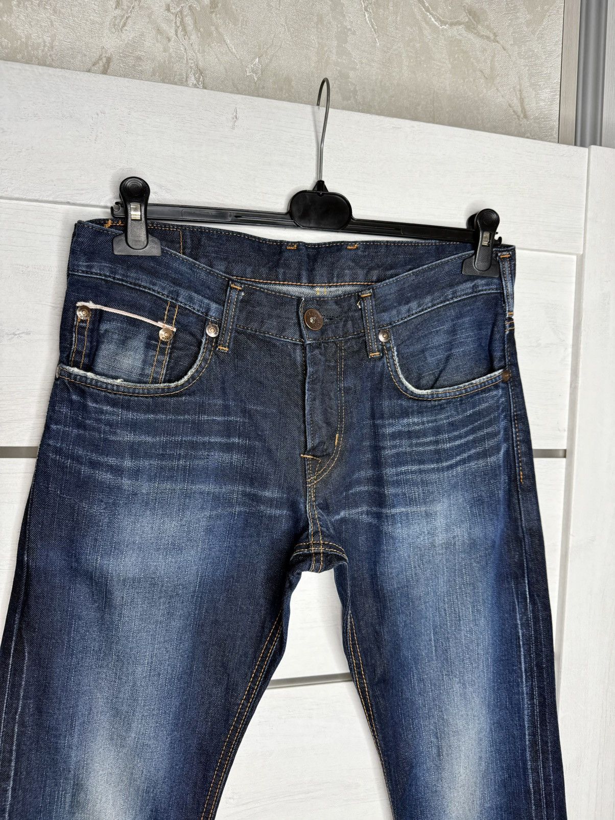 Edwin Edwin Japan SK505 Raw Selvage Denim Cinch Back Vintage Rare Size US 29 - 8 Thumbnail