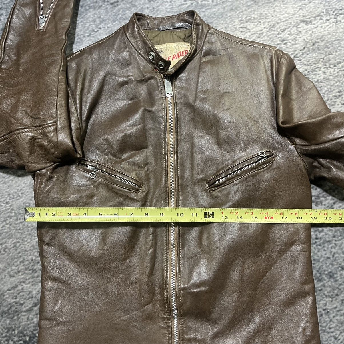 Vintage VINTAGE 1960s CYCLE RIDE MOTORCYCLE BROWN LEATHER JACKET Size US S / EU 44-46 / 1 - 11 Thumbnail