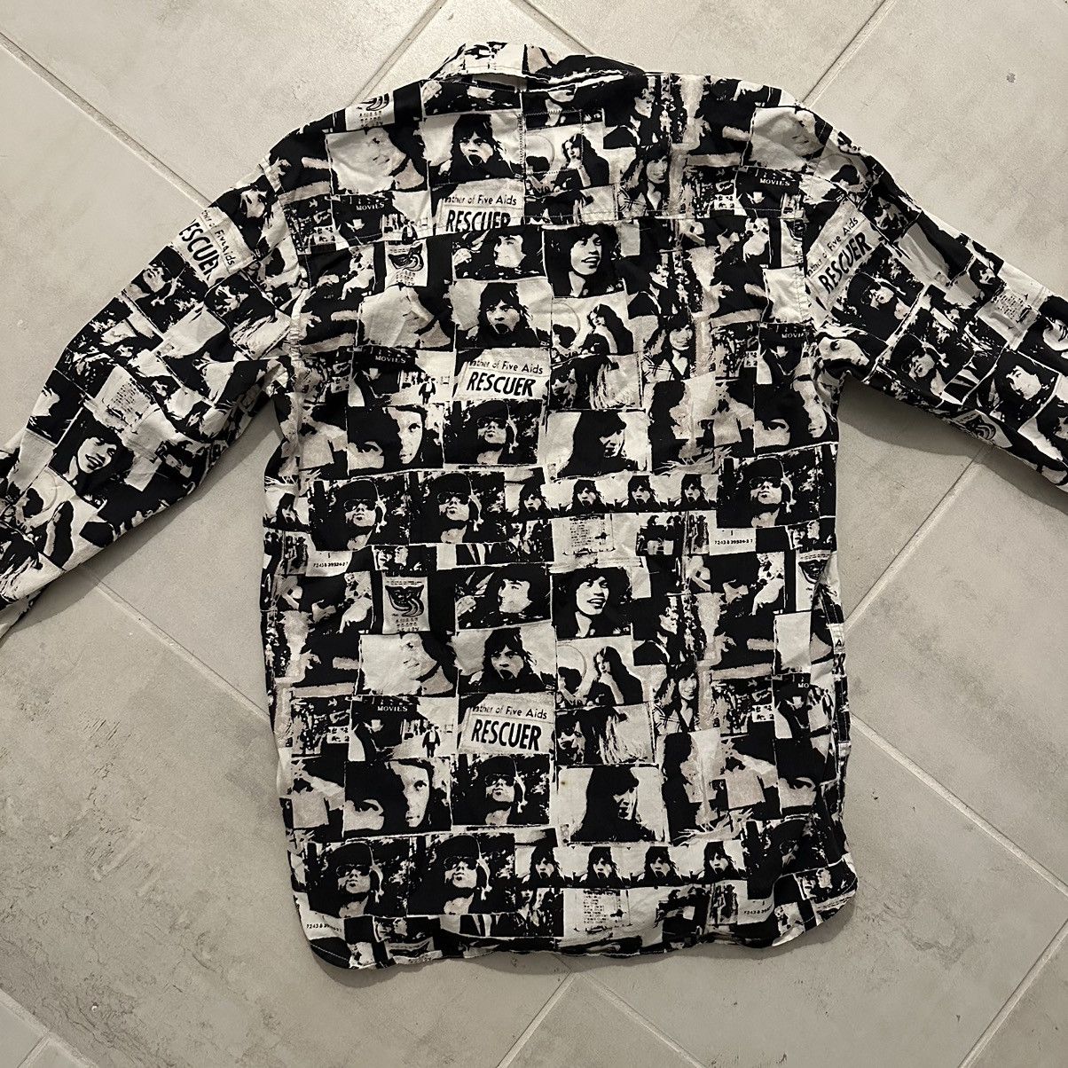 Band Tees Riff Stars Rolling Stones News Paper Print Dress Shirt Size US M / EU 48-50 / 2 - 6 Thumbnail