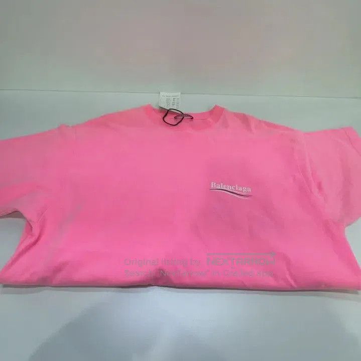 Balenciaga Balenciaga Logo Print Pink Cotton T. Size US S / EU 44-46 / 1 - 4 Thumbnail