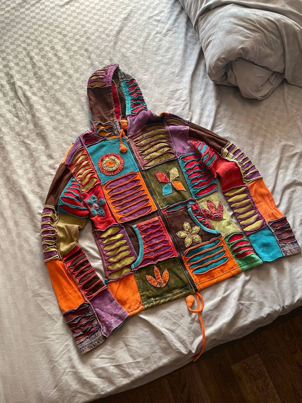 Other Avant Garde Y2K Nepal Patchwork Zip Up Elf Hoodie Vintage Size US M / EU 48-50 / 2 - 2 Thumbnail