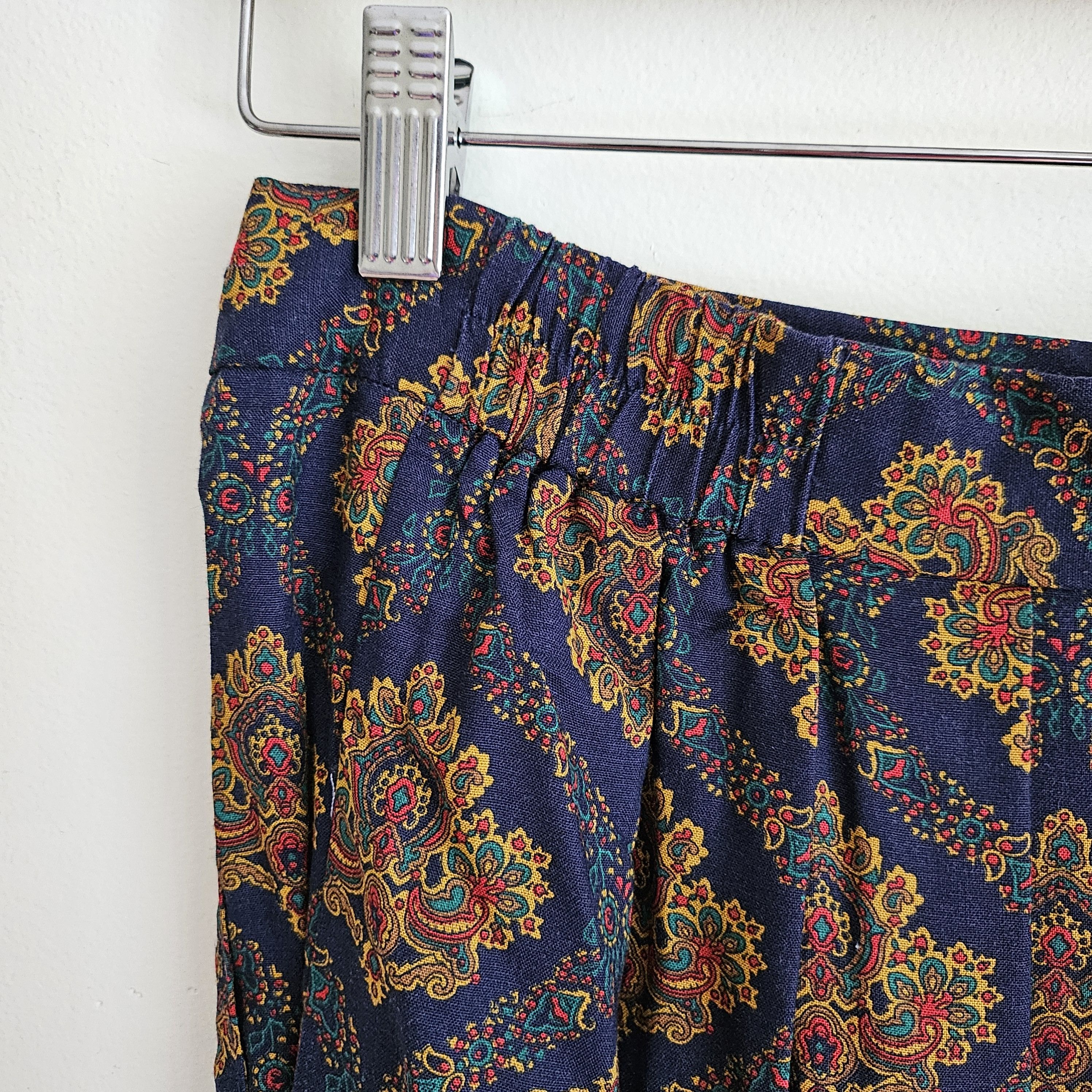 Vintage × Worthington Vintage Worthington Woman's Blue Paisley Pleat Skirt Size 28" / US 6 / IT 42 - 4 Thumbnail