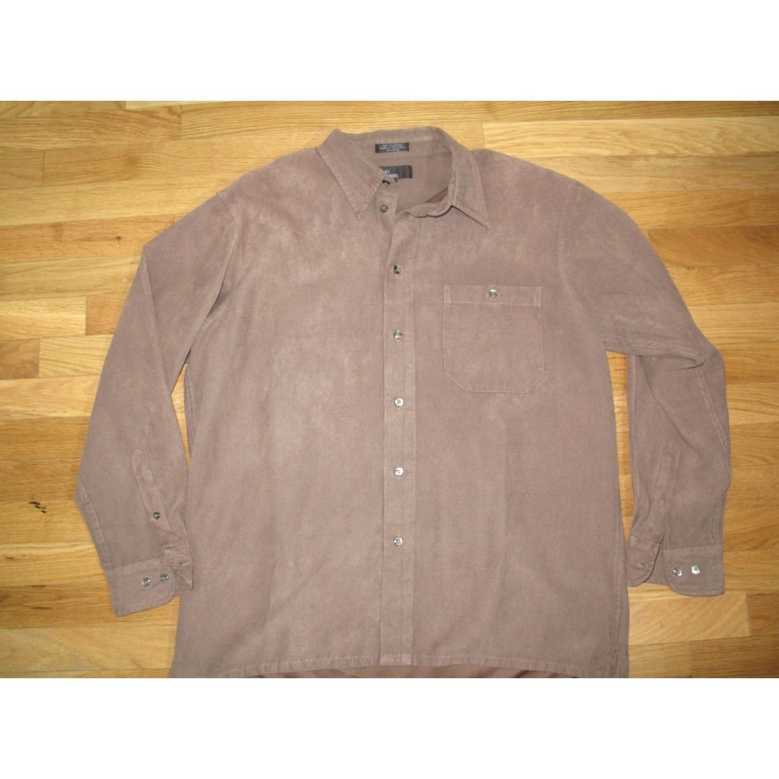 Marcs Marc Edwards Button-Up Shirt Men L Brown 100% Polyester Long Sleeve Pocket Plaid Casual Vintage-style No Size US L / EU 52-54 / 3 - 6 Thumbnail
