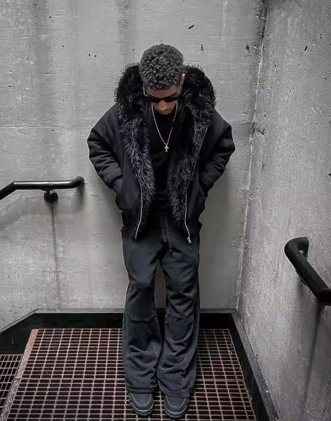 Japanese Brand × Other Faux furr Zipper Black reversible Jacket Hooded Size US M / EU 48-50 / 2 - 4 Thumbnail