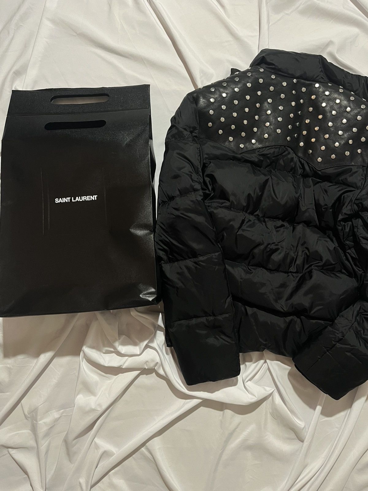 Saint Laurent Paris SAINT LAURENT PARIS 2014 STUDDED PUFFER x LEATHER JACKET Size US S / EU 44-46 / 1 - 14 Thumbnail