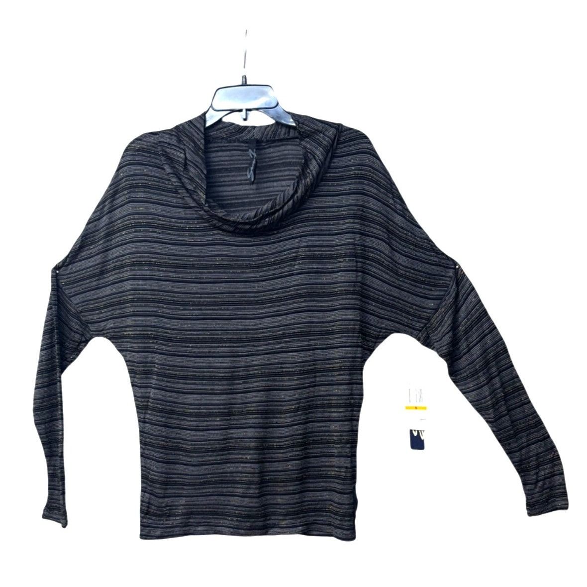 Seven 7 Seven7 Women’s Metallic Stripe, Cowl Neck, Dolman Sleeve Top Size S / US 4 / IT 40 - 1 Thumbnail