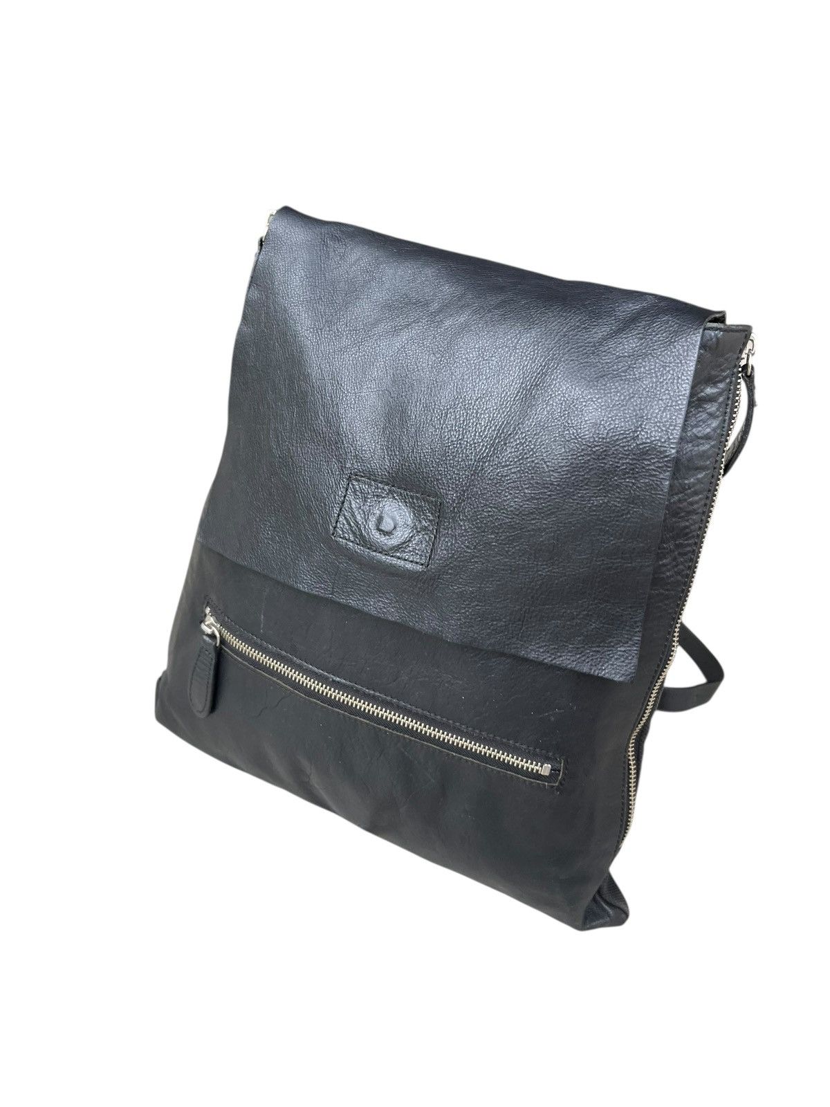 Leather Pour Deux Acce Japan Black Leather Backpack Rucksack Bag Size ONE SIZE - 18 Thumbnail