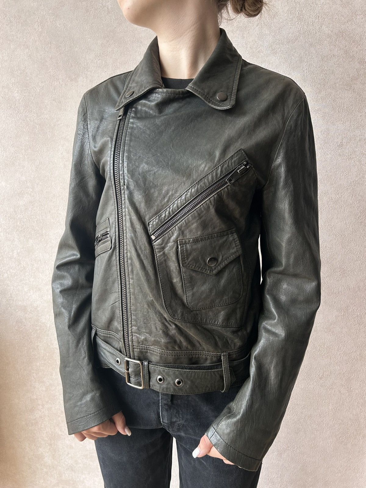 Diesel Vintage Diesel Avantgarde Leather Biker Jacket Size S / US 4 / IT 40 - 1 Thumbnail