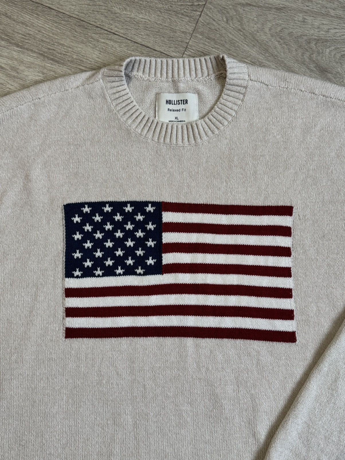 Hollister 🔷Hollister USA Flag Knitted Sweater🔷 Size US XL / EU 56 / 4 - 3 Thumbnail