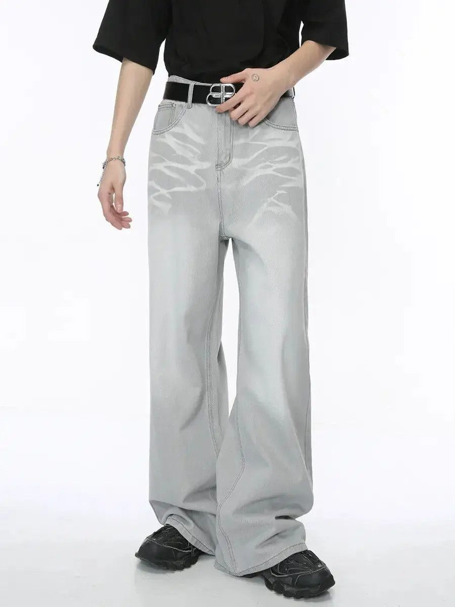 Japanese Brand Retro straight tube loose cat whisker jeans Size US 32 / EU 48 - 5 Thumbnail