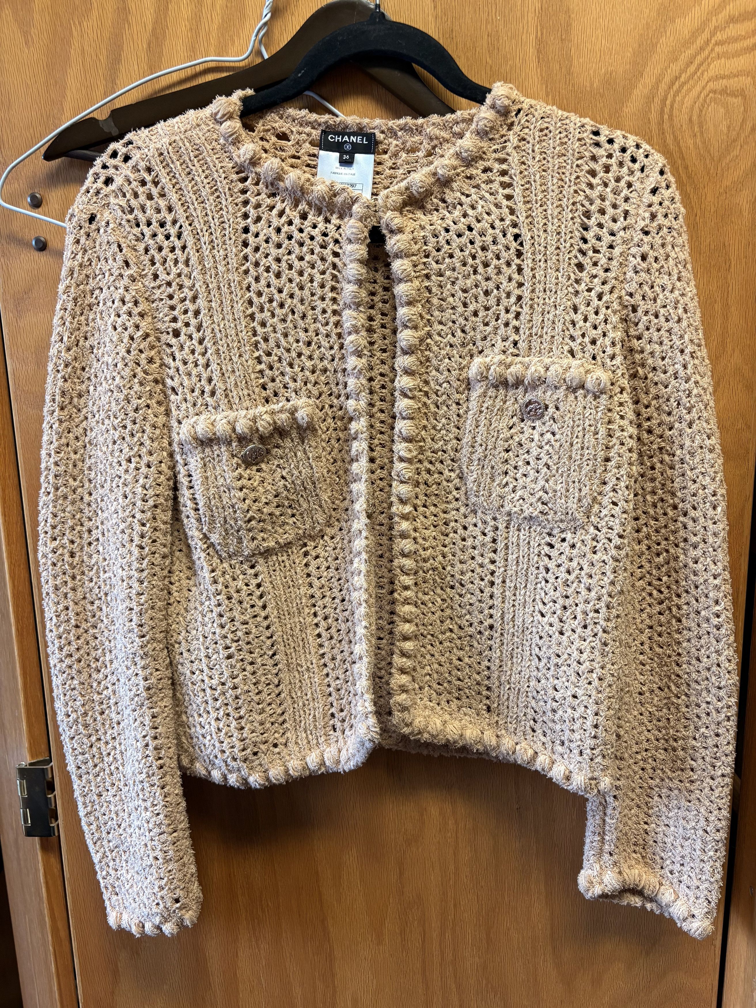 Chanel Chanel Cotton Blend Collarless Cardigan Jacket Size XS / US 0-2 / IT 36-38 - 1 Thumbnail