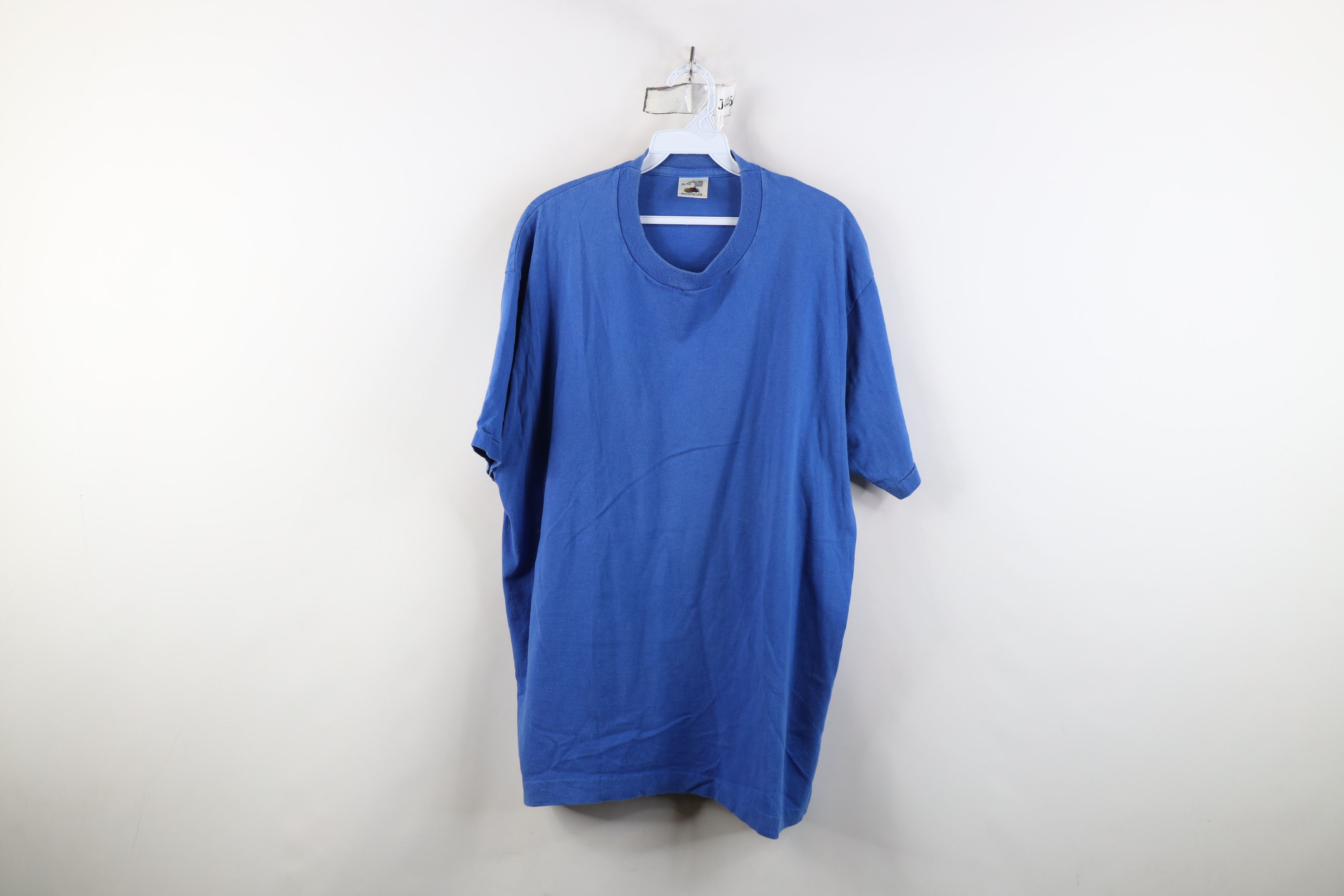Vintage Vintage 90s Streetwear Heavyweight T-Shirt Royal Blue Size US XL / EU 56 / 4 - 1 Thumbnail