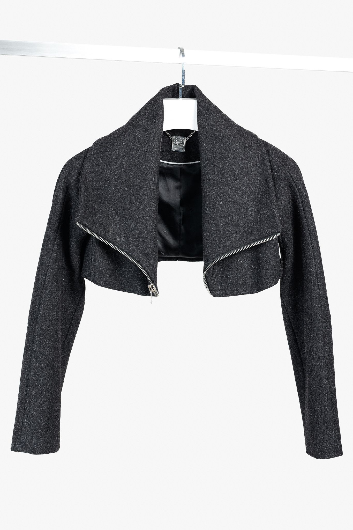 Shipley & Halmos Shipley & Halmos Cropped Grey Wool Bolero Size S / US 4 / IT 40 - 1 Thumbnail