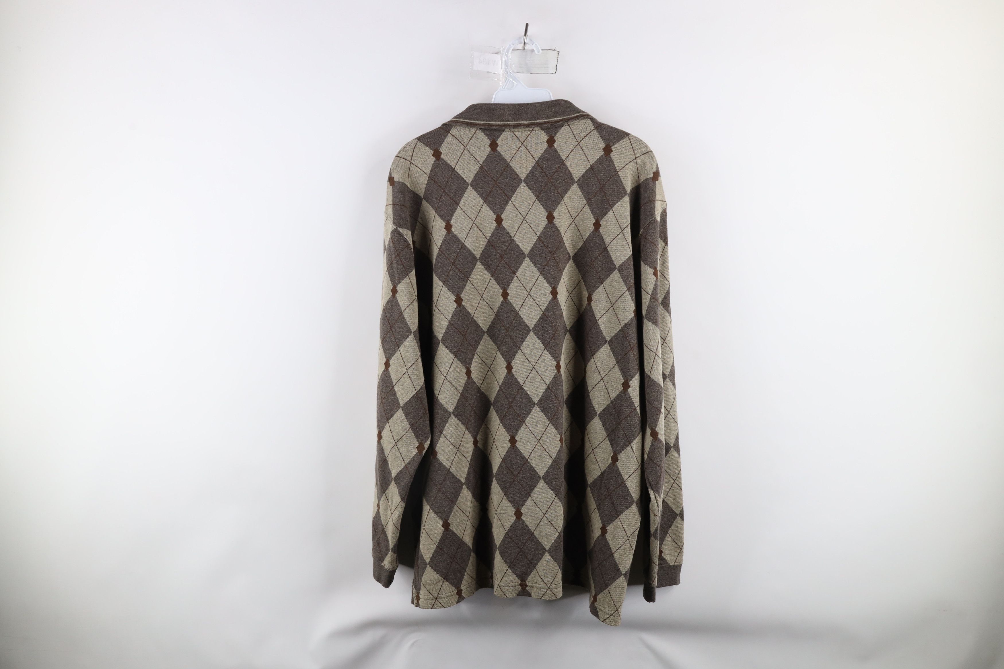 Vintage Vintage 90s Streetwear Argyle Diamond Long Sleeve Rugby Polo Size US L / EU 52-54 / 3 - 7 Thumbnail