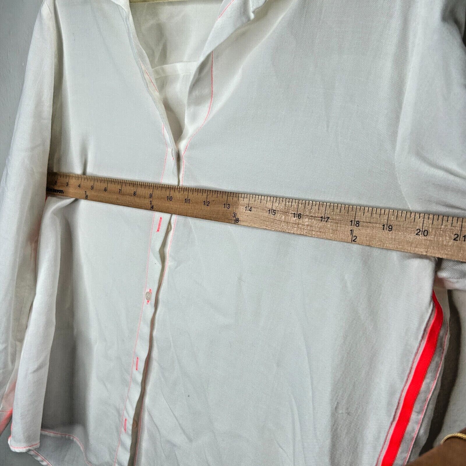 Zara Zara Off White Pink Stitch Button Long Sleeve Collar Shirt L Size L / US 10 / IT 46 - 6 Thumbnail