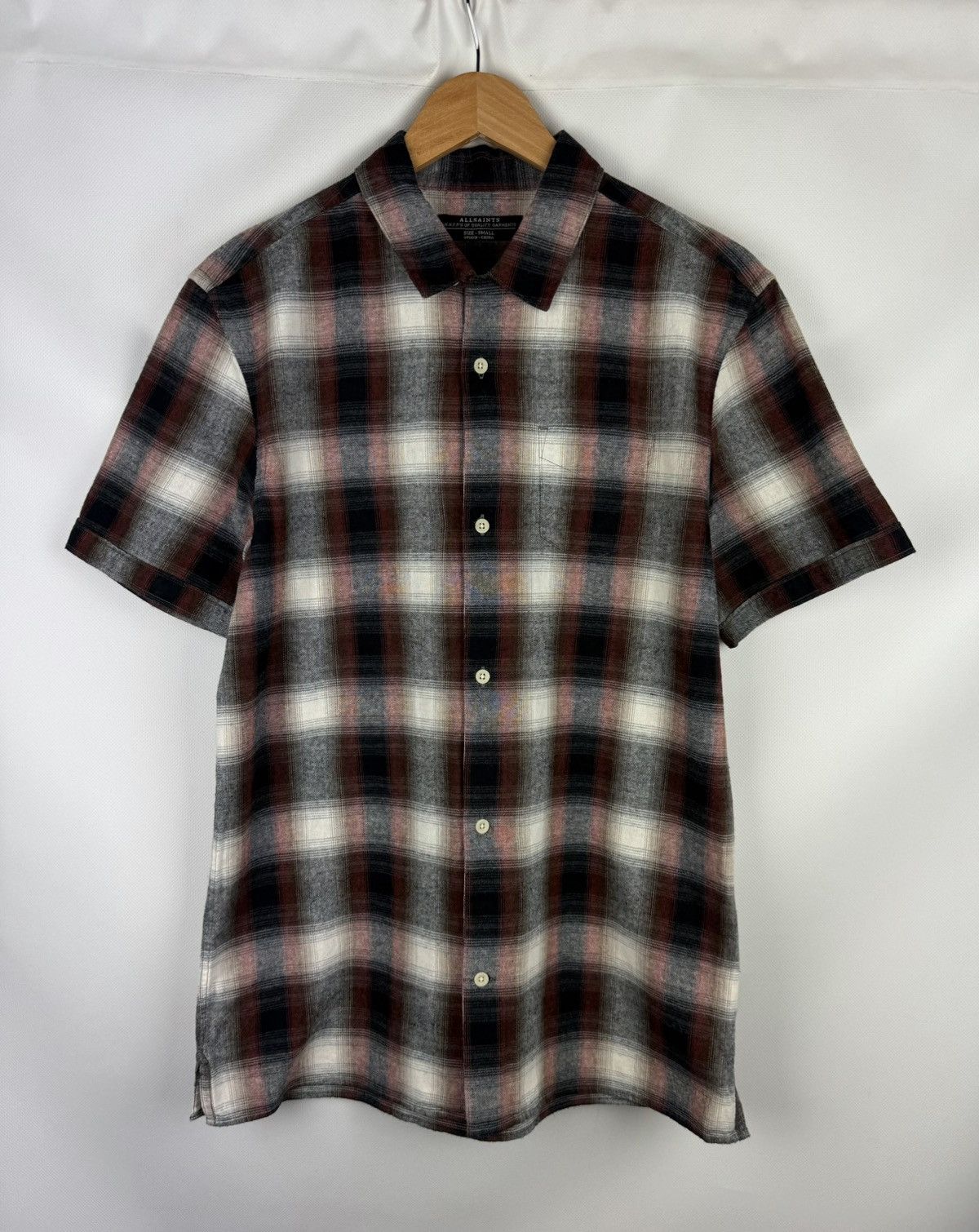 Allsaints Allsaints Men Dwight SS Men’s Plaid Flannel Button Up Shirt Size US S / EU 44-46 / 1 - 1 Thumbnail