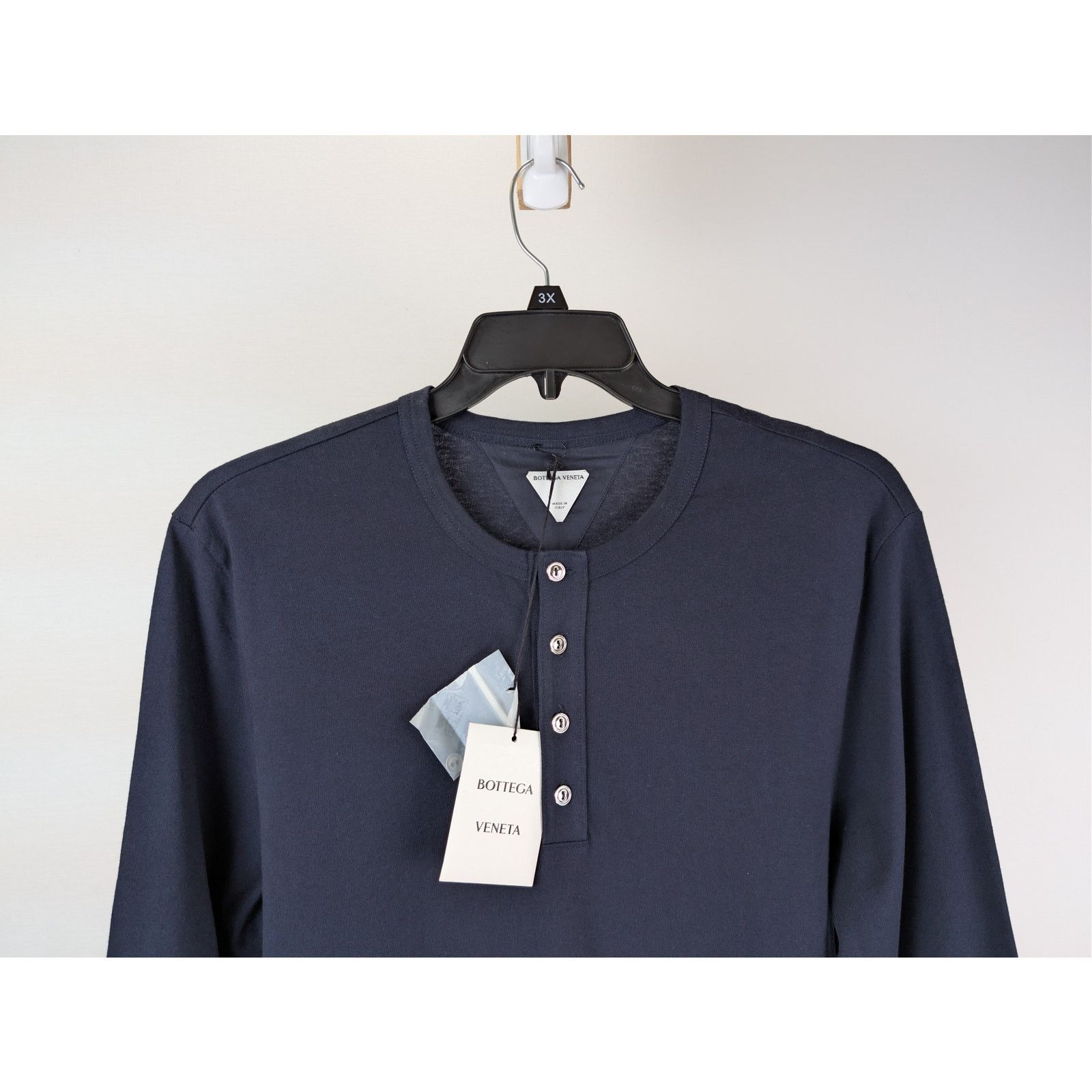 Bottega Veneta o1rshd1 Sunrise Light Cotton T-Shirt in Abyss Size US L / EU 52-54 / 3 - 3 Thumbnail