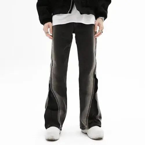 Japanese Brand × Vintage #30 Baggy Flare Split Zipper Straight Vintage Washed Size US 29 - 3 Thumbnail