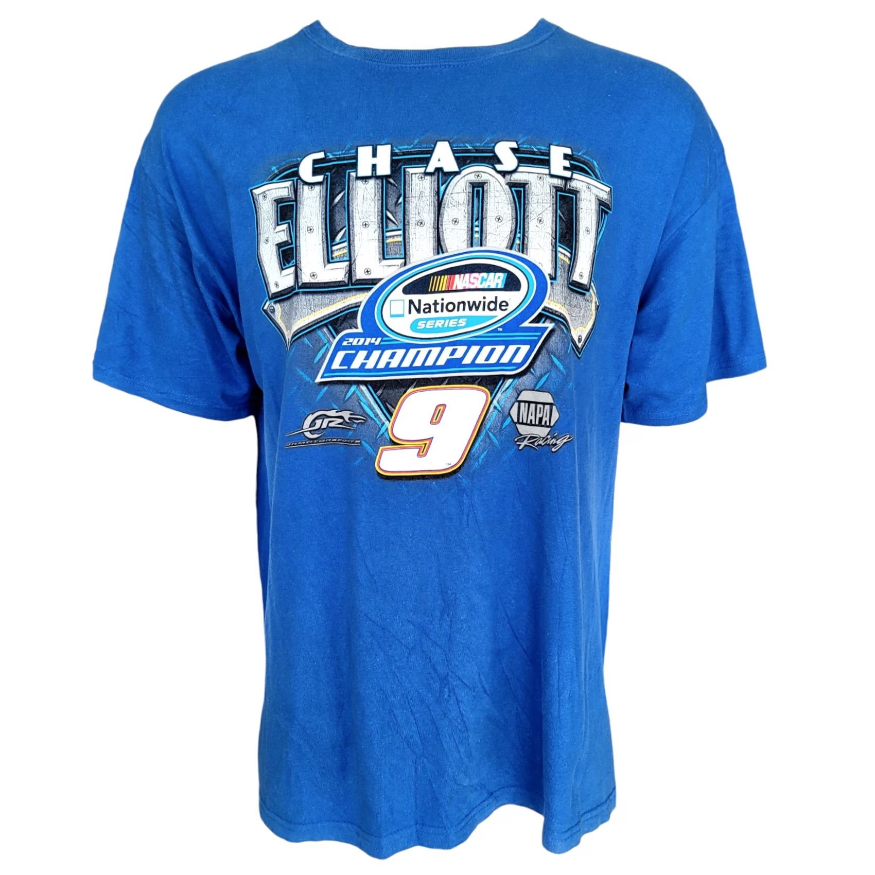 Chase Authentics Chase Authentics NASCAR Chase Elliott 2014 Nationwide Champion T-Shirt XL Blue Graphic Print Vintage Unisex Adults Short Sleeve Crew Neck Regular - Size US XL / EU 56 / 4 - 4 Thumbnail