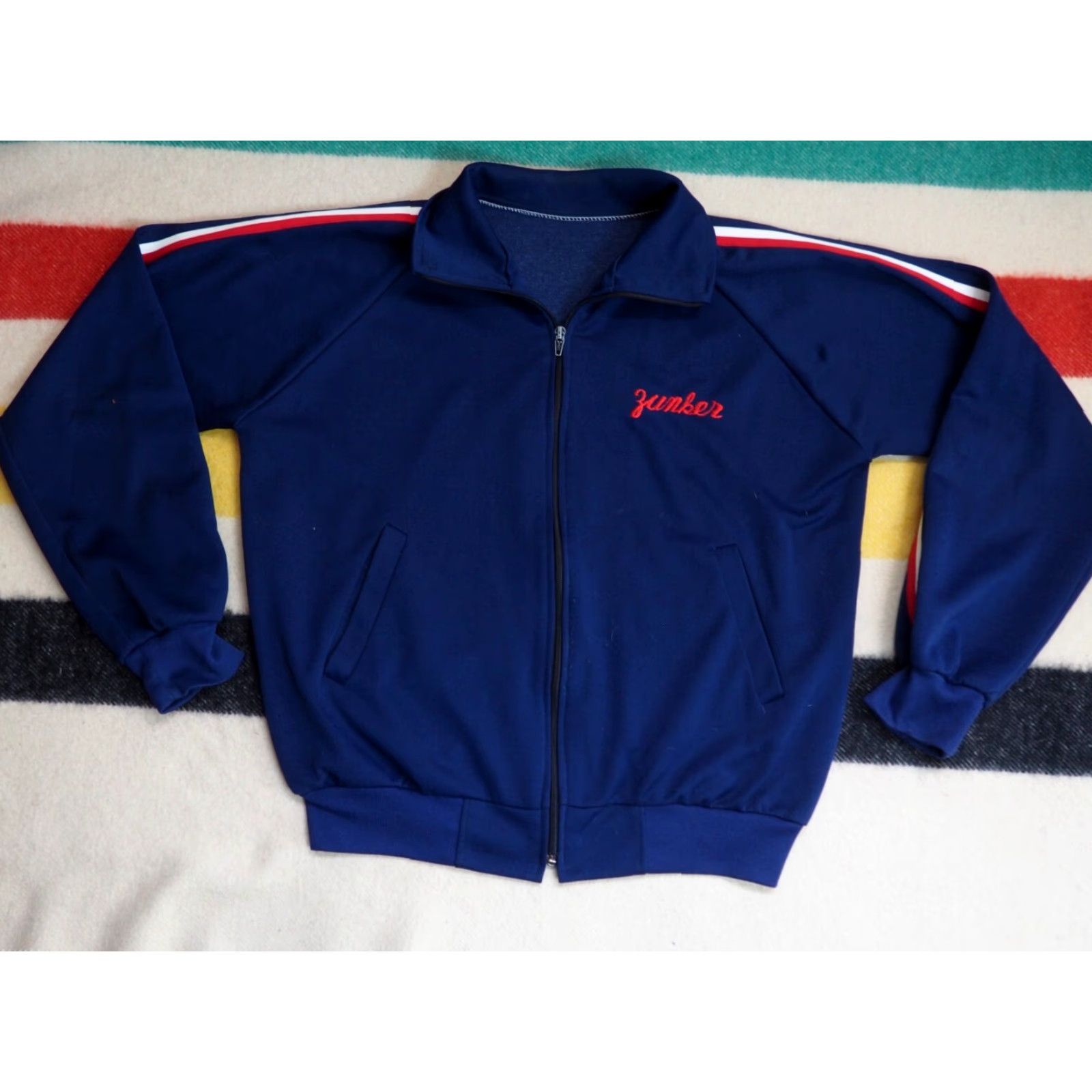 Vintage VINTAGE US Military Bush Master Chainstitch Navy Blue Souvenir Track Jacket L Mens Size US L / EU 52-54 / 3 - 2 Thumbnail