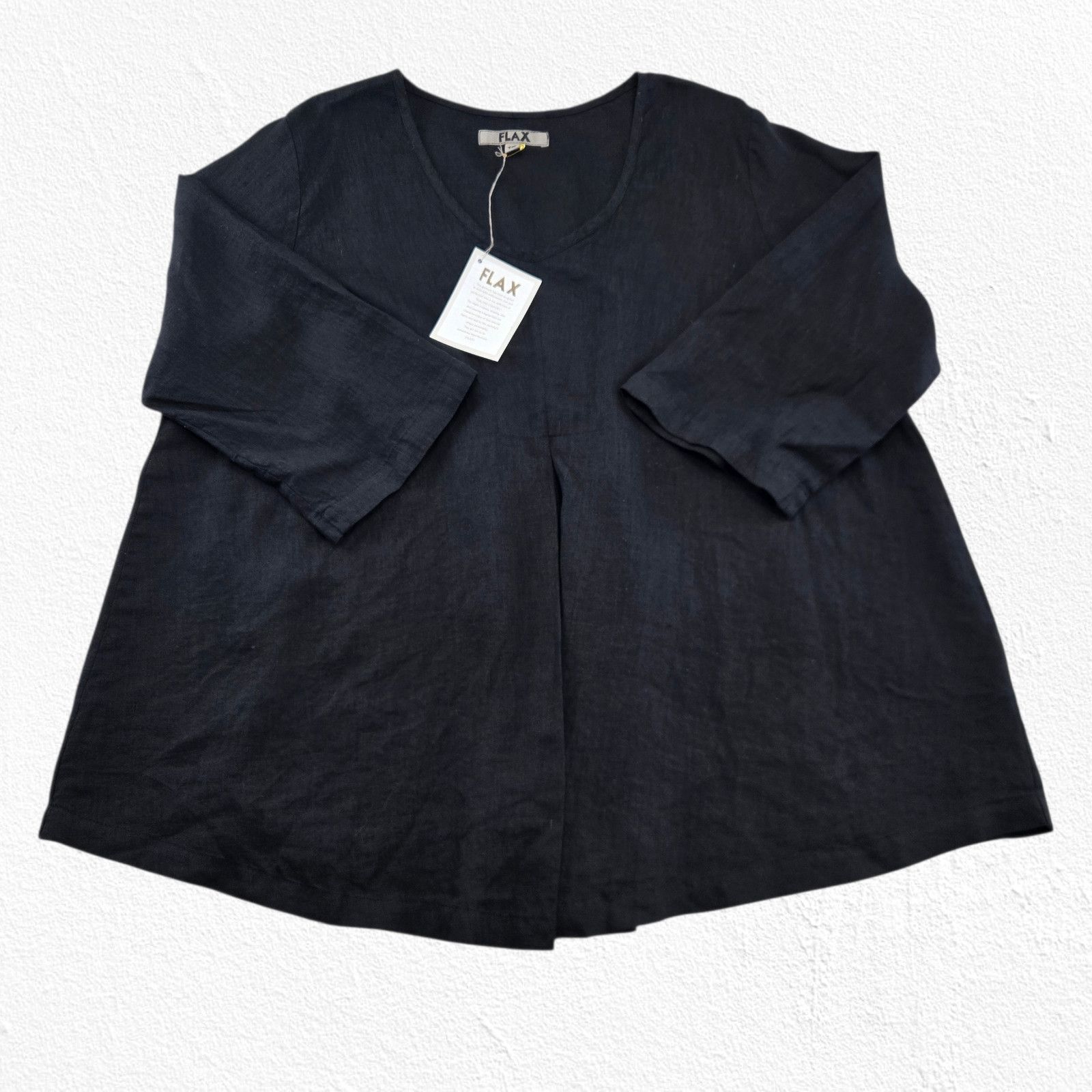 FLAX Y2K Vintage NWT FLAX Black Linen Tunic Top Size XL Size XL / US 12-14 / IT 48-50 - 2 Thumbnail