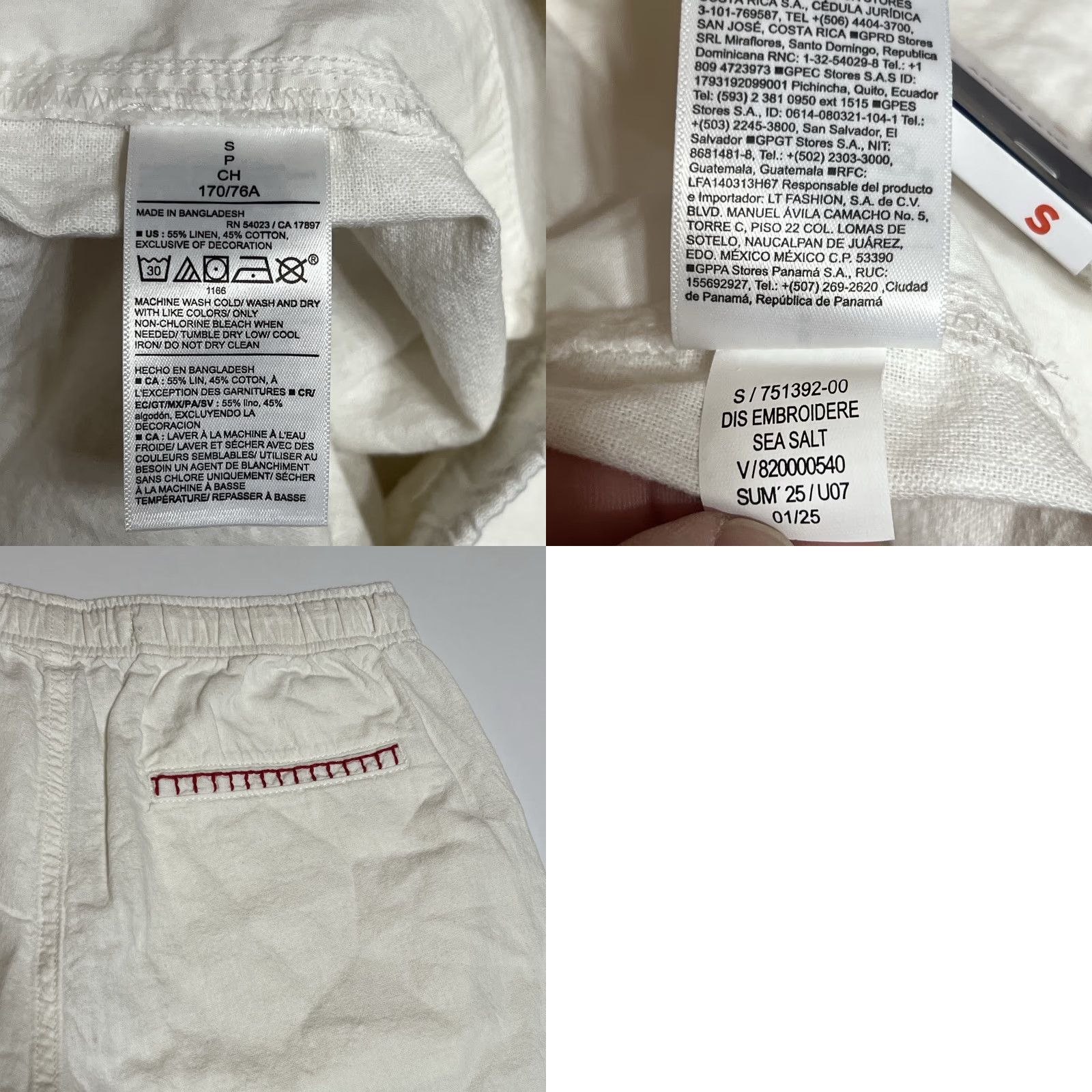 Old Navy Old Navy x Disney Linen-Blend Men’s S Embroidered Mickey Pocket White Shorts Size US 29 - 8 Thumbnail