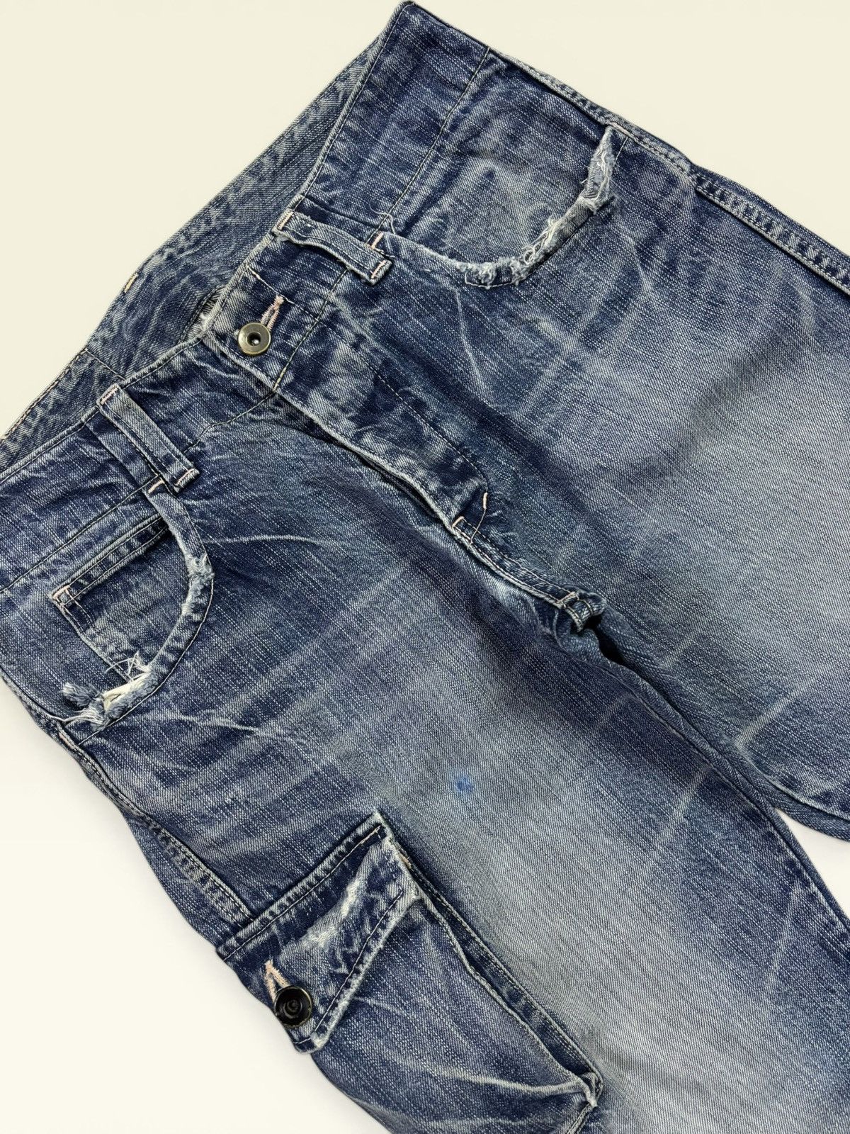 Hysteric Glamour Vtg Japan J8 Johnbull 3d Pocket Grunge Whisker Faded Jeans Size US 30 / EU 46 - 6 Thumbnail