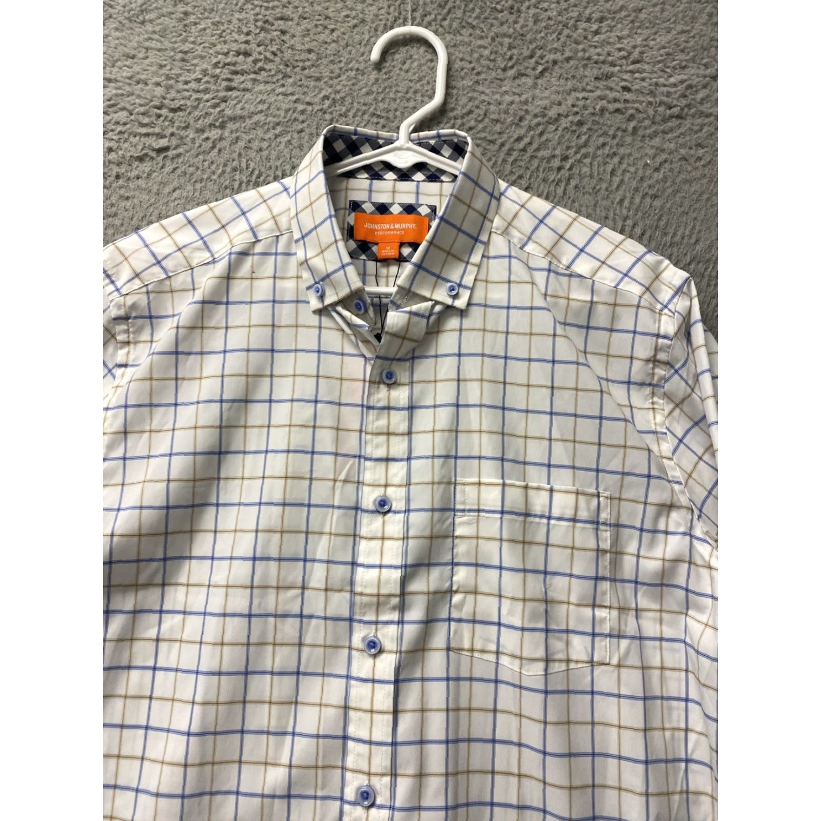 Johnston & Murphy Johnston Murphy Mens Performance Long Sleeve Button M Plaid Lightweight /60-51 Shirt Regular Mens Size US M / EU 48-50 / 2 - 4 Thumbnail