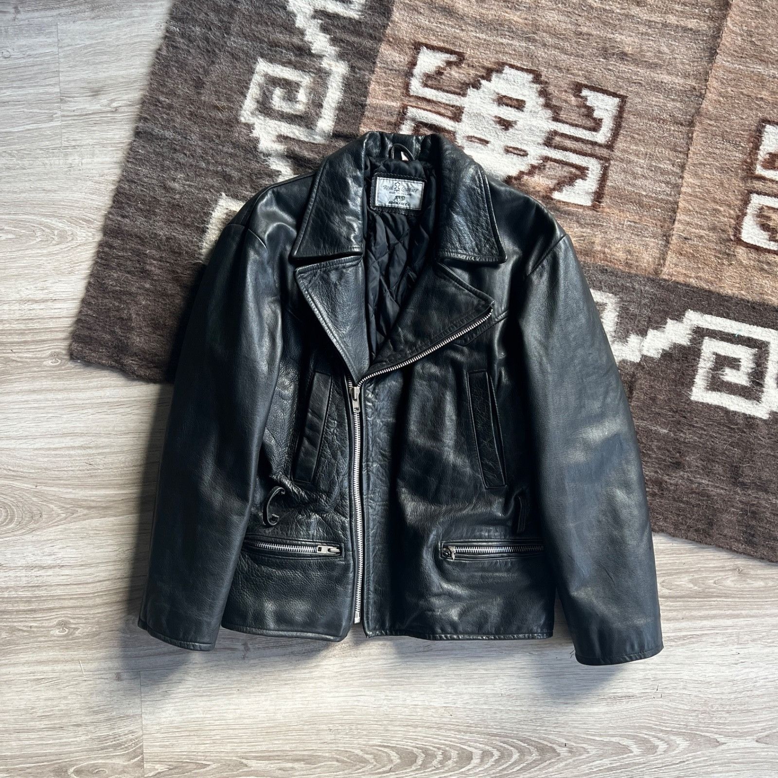 Leather Vintage Real Leather Made in England Biker Jacket 9706AC Size US S / EU 44-46 / 1 - 1 Thumbnail