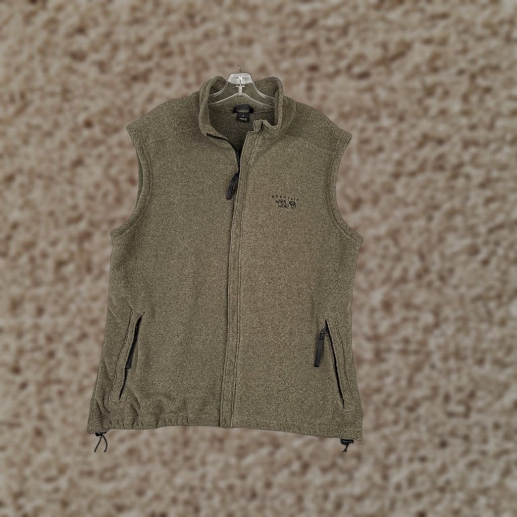 Mountain Hardwear Mountain Hardwear Vest Women L Beige Knit Shell Mock Neck Full Zip Polyester Size L / US 10 / IT 46 - 1 Thumbnail