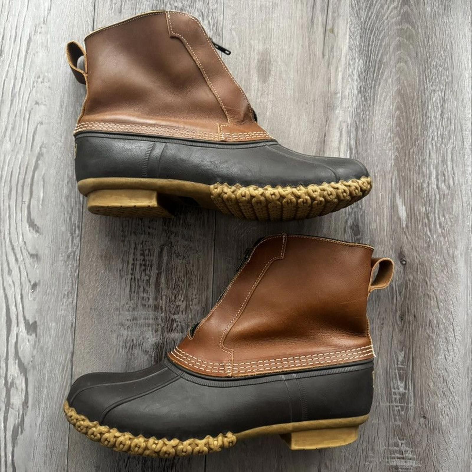 L.L. Bean LL Bean • Zip Up Leather/Rubber Duck Boots (8.5M) Size US 8.5 / EU 41-42 - 2 Thumbnail